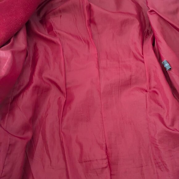 Michael Kors Women's Asymmetrical Belted Wool Blend 3/4 Coat Size PL Red . - Picture 12 of 12